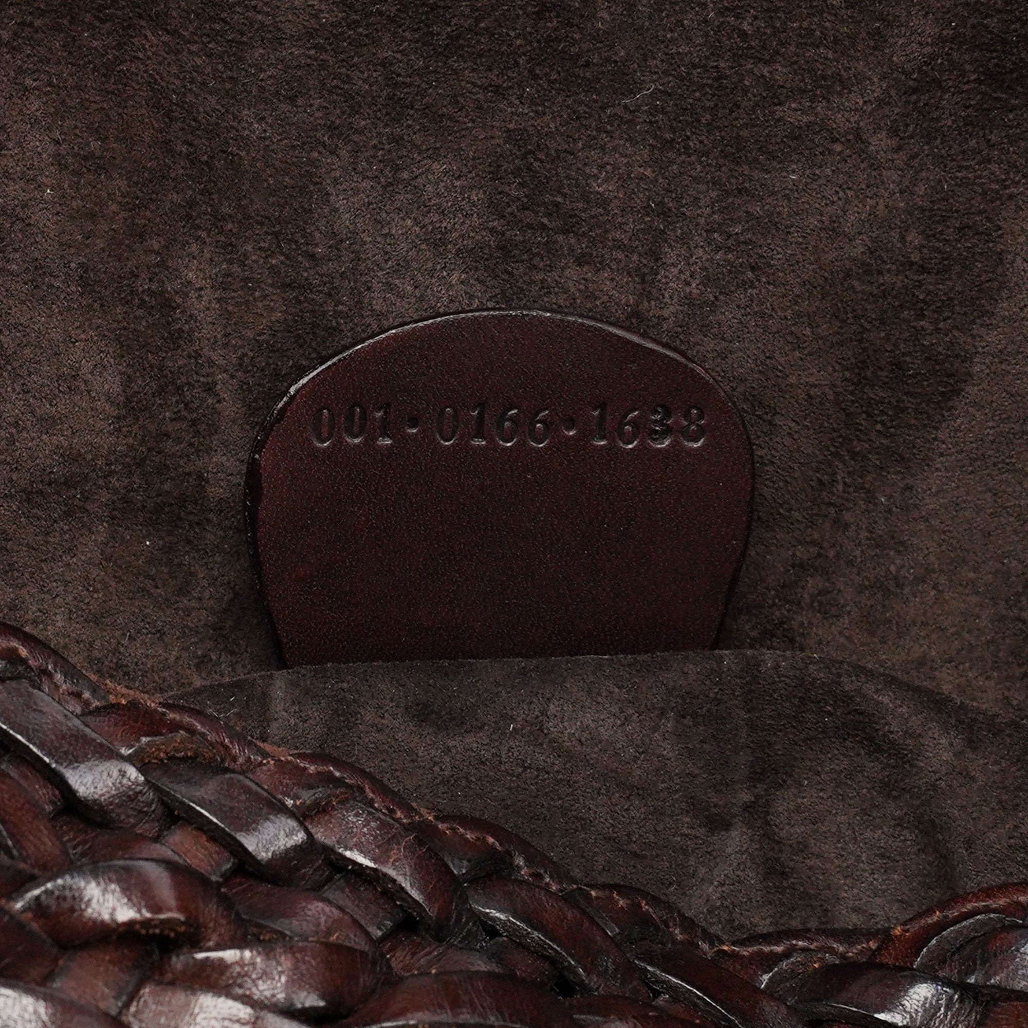 1996 Brown Woven Bamboo 2-Way Shoulder Bag