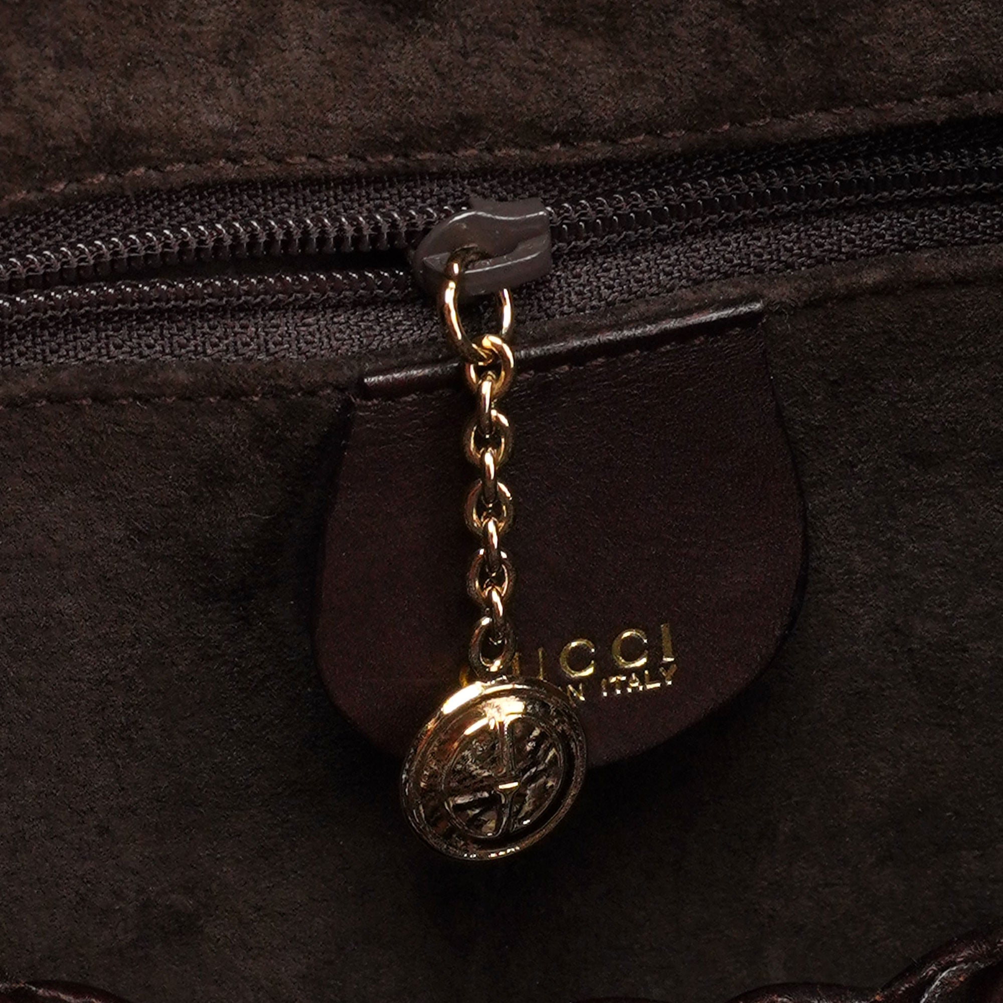 1996 Brown Woven Bamboo 2-Way Shoulder Bag