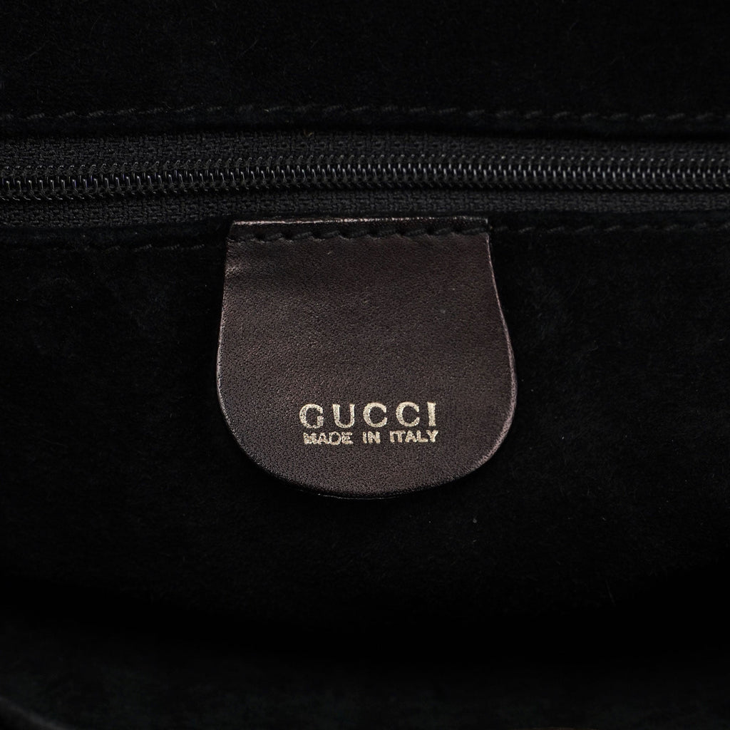1996 Brown Woven Bamboo 2-Way Shoulder Bag