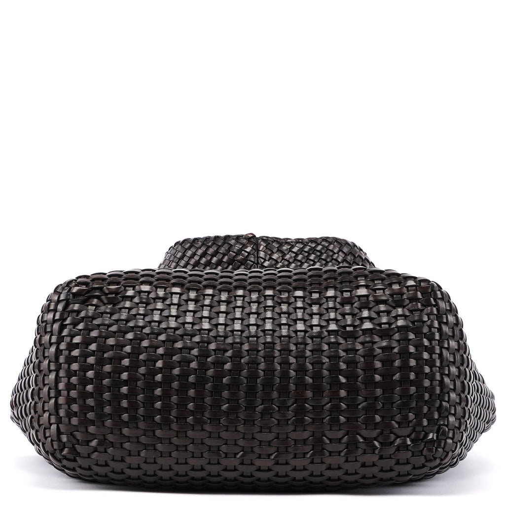 1996 Brown Woven Bamboo 2-Way Shoulder Bag