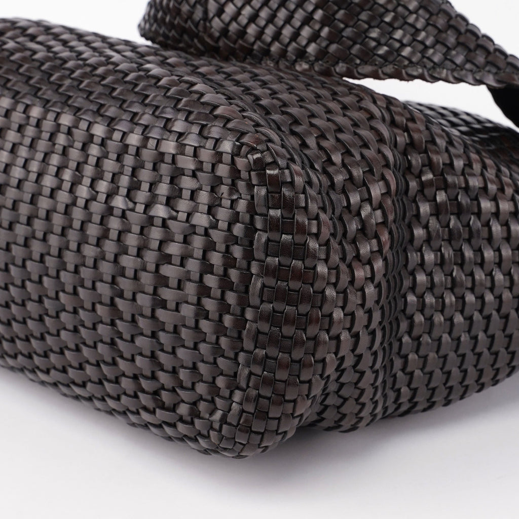 1996 Brown Woven Bamboo 2-Way Shoulder Bag