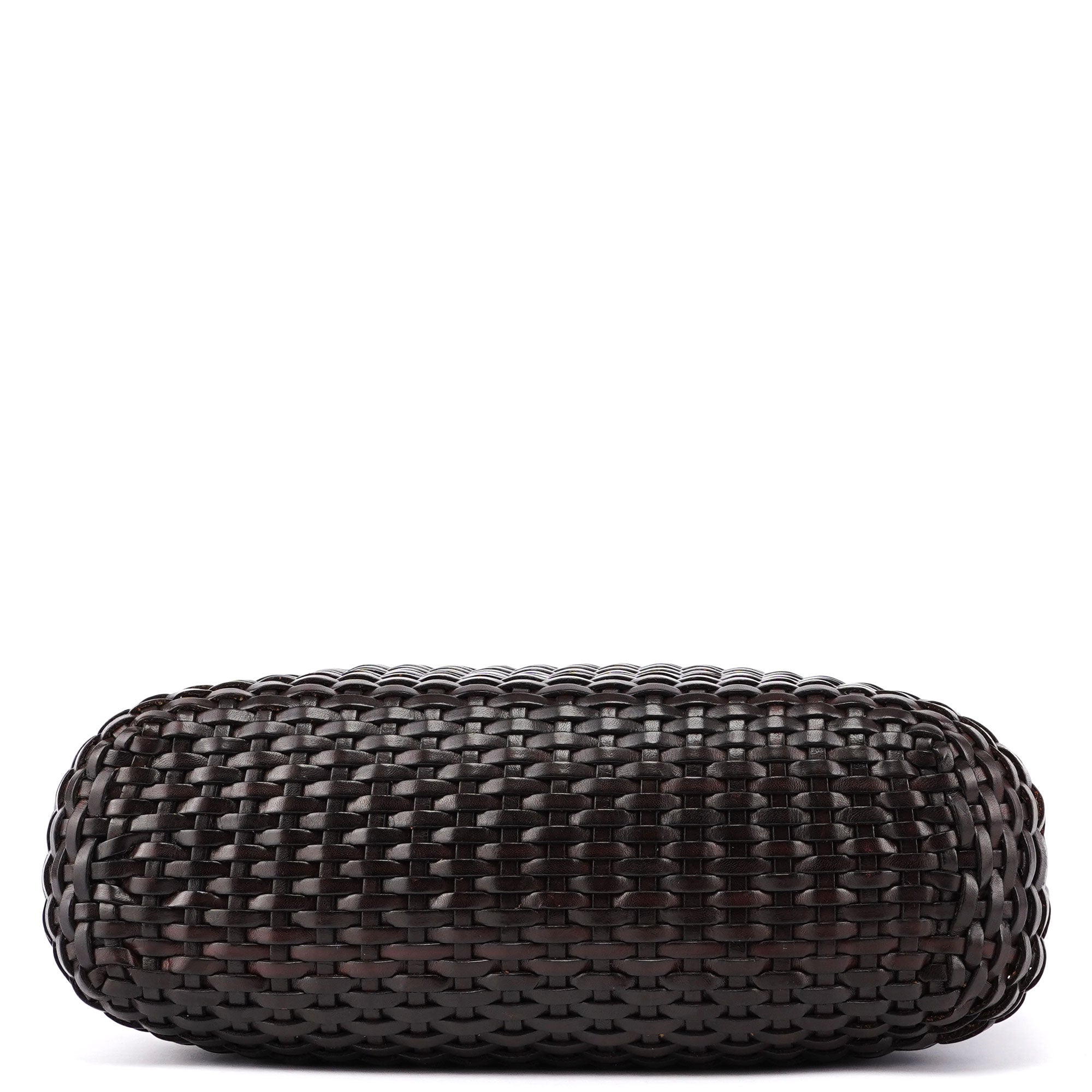 1996 Brown Woven Bamboo 2-Way Shoulder Bag