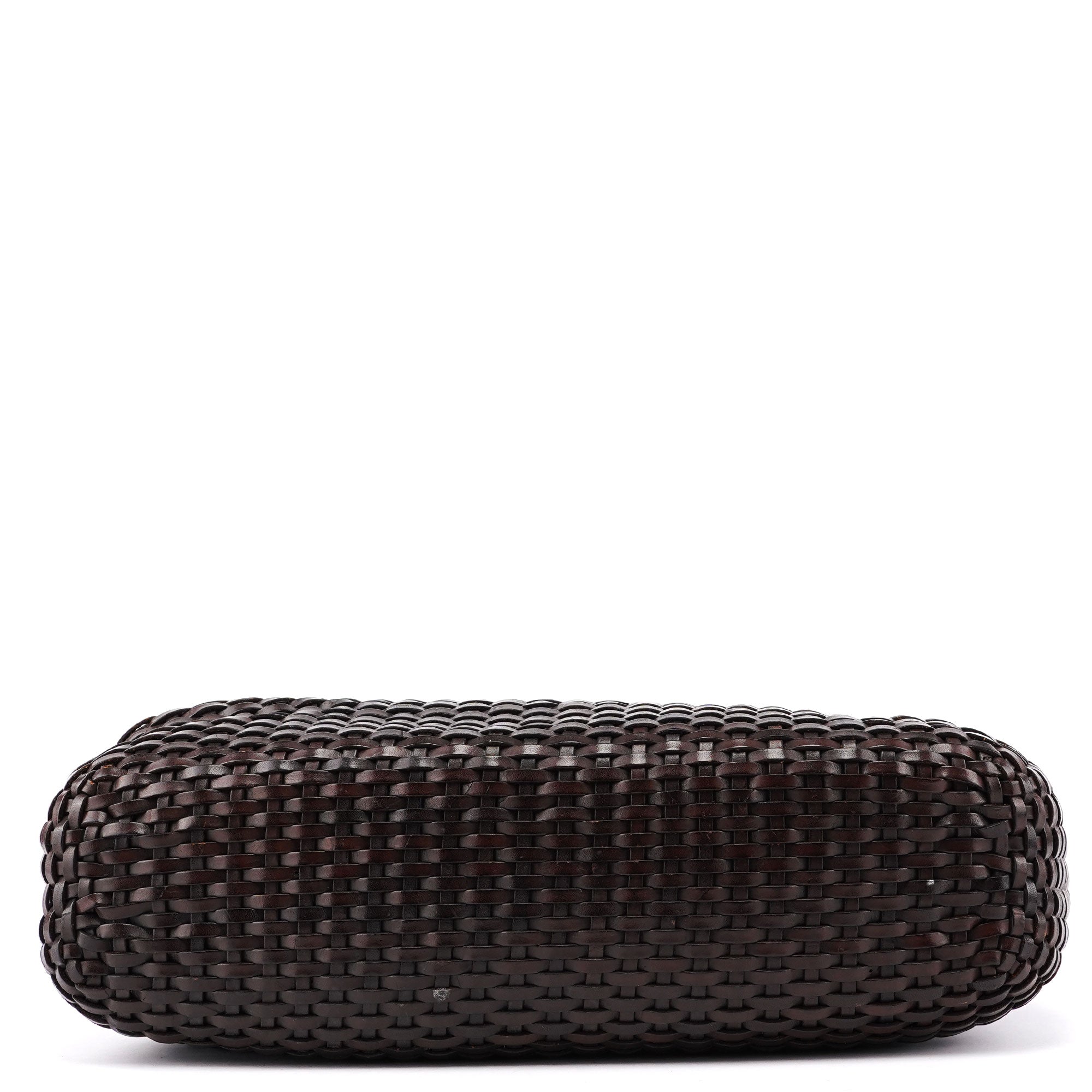 1996 Brown Woven Bamboo 2-Way Shoulder Bag