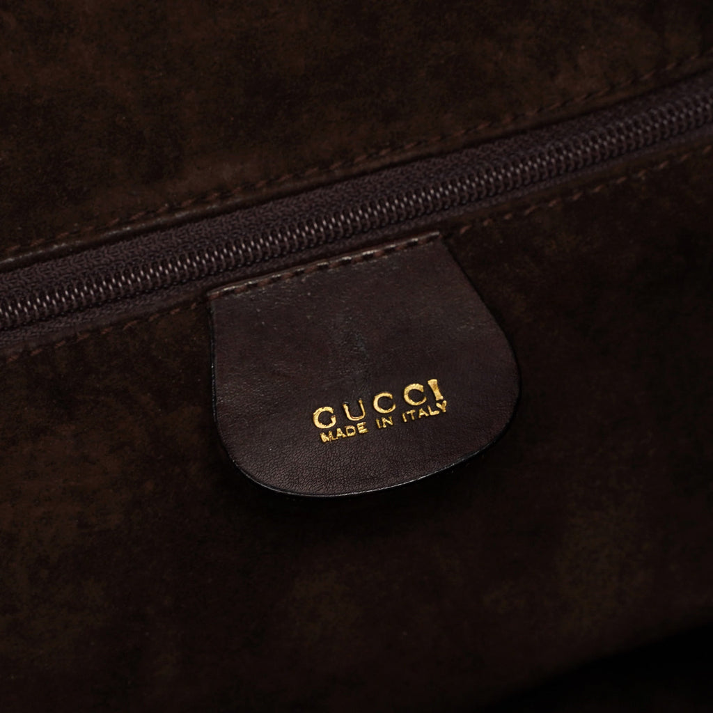 1996 Brown Woven Bamboo 2-Way Shoulder Bag