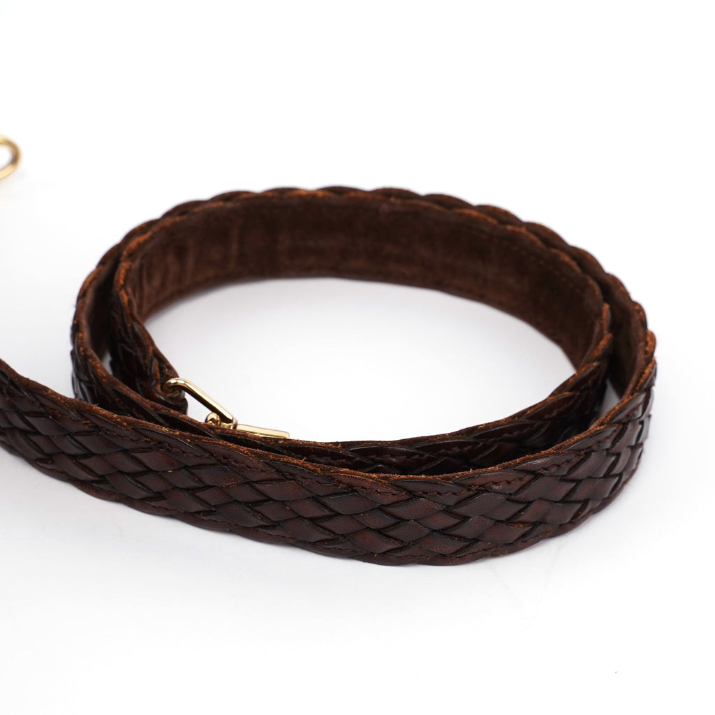 1996 Brown Woven Bamboo 2-Way Shoulder Bag