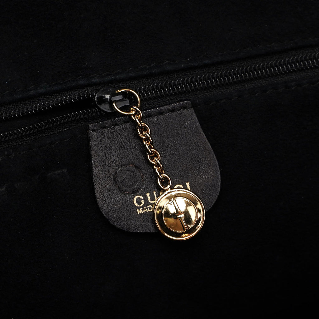 1996 Brown Woven Bamboo 2-Way Shoulder Bag