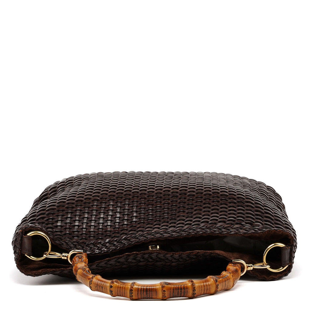 1996 Brown Woven Bamboo Bag