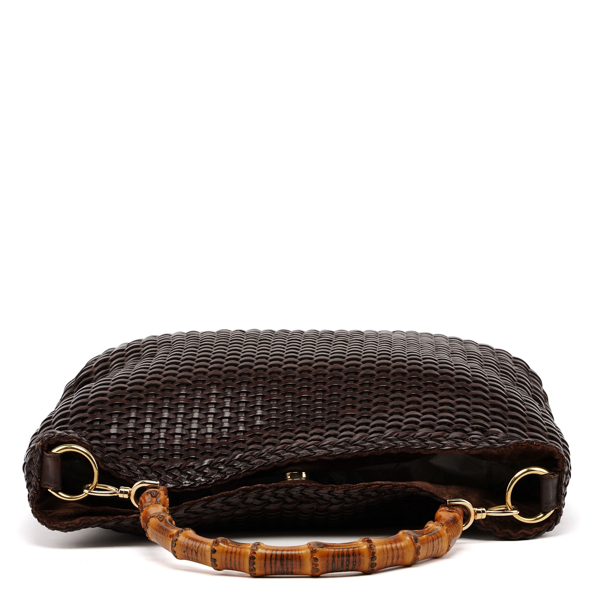 1996 Brown Woven Bamboo Bag