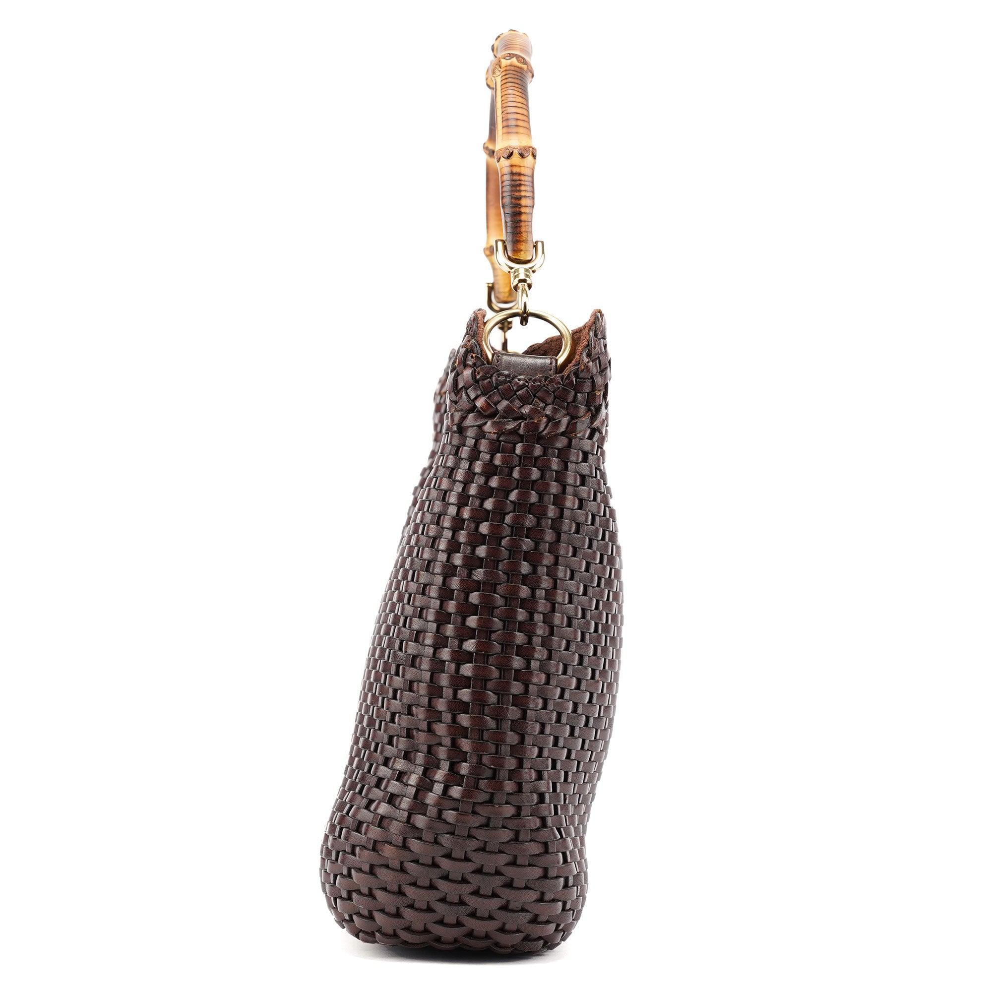 1996 Brown Woven Bamboo Shoulder Bag