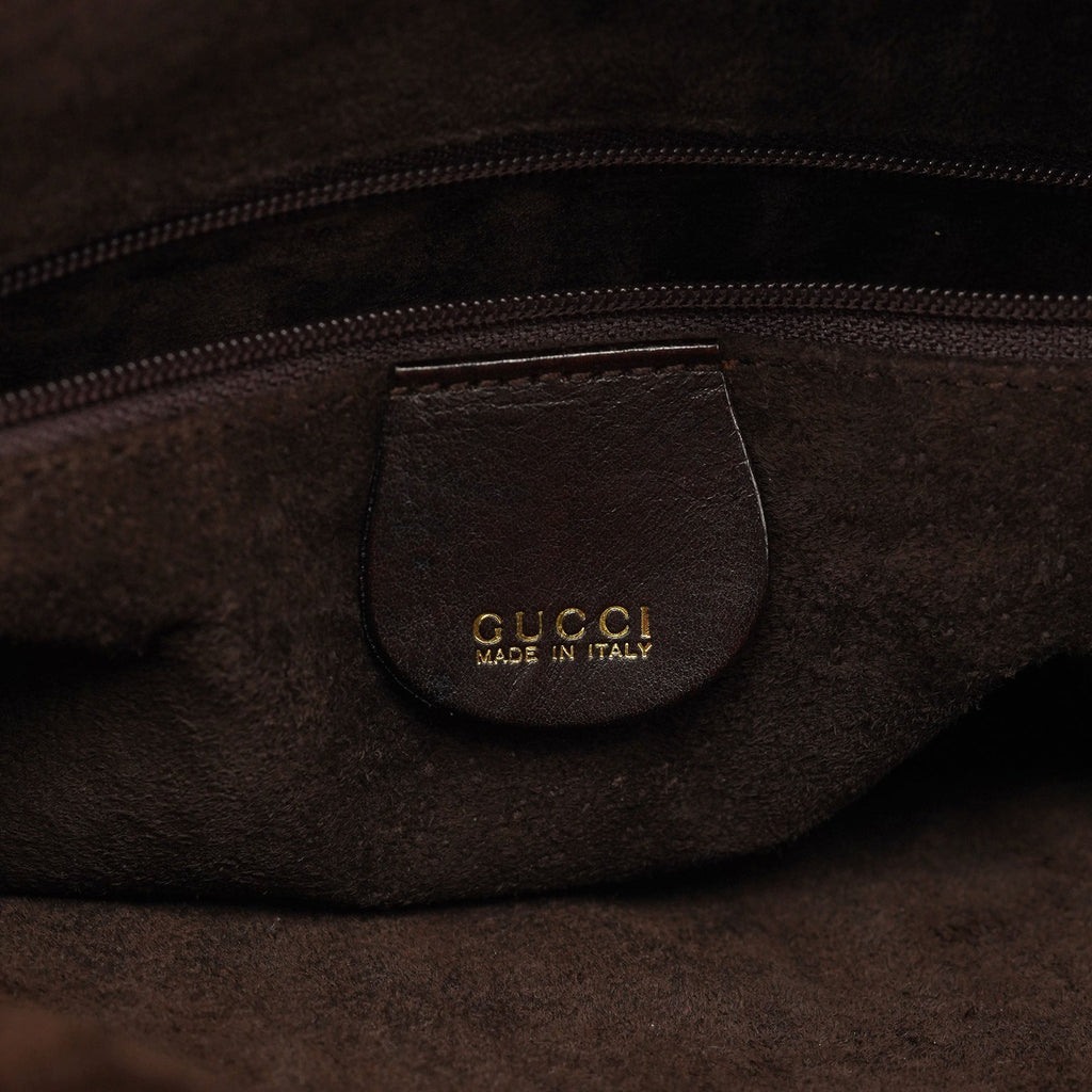 1996 Brown Woven Bamboo Shoulder Bag
