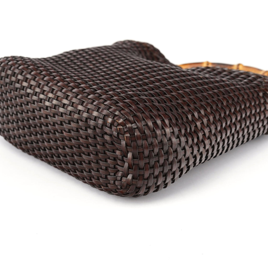 1996 Brown Woven Bamboo Shoulder Bag