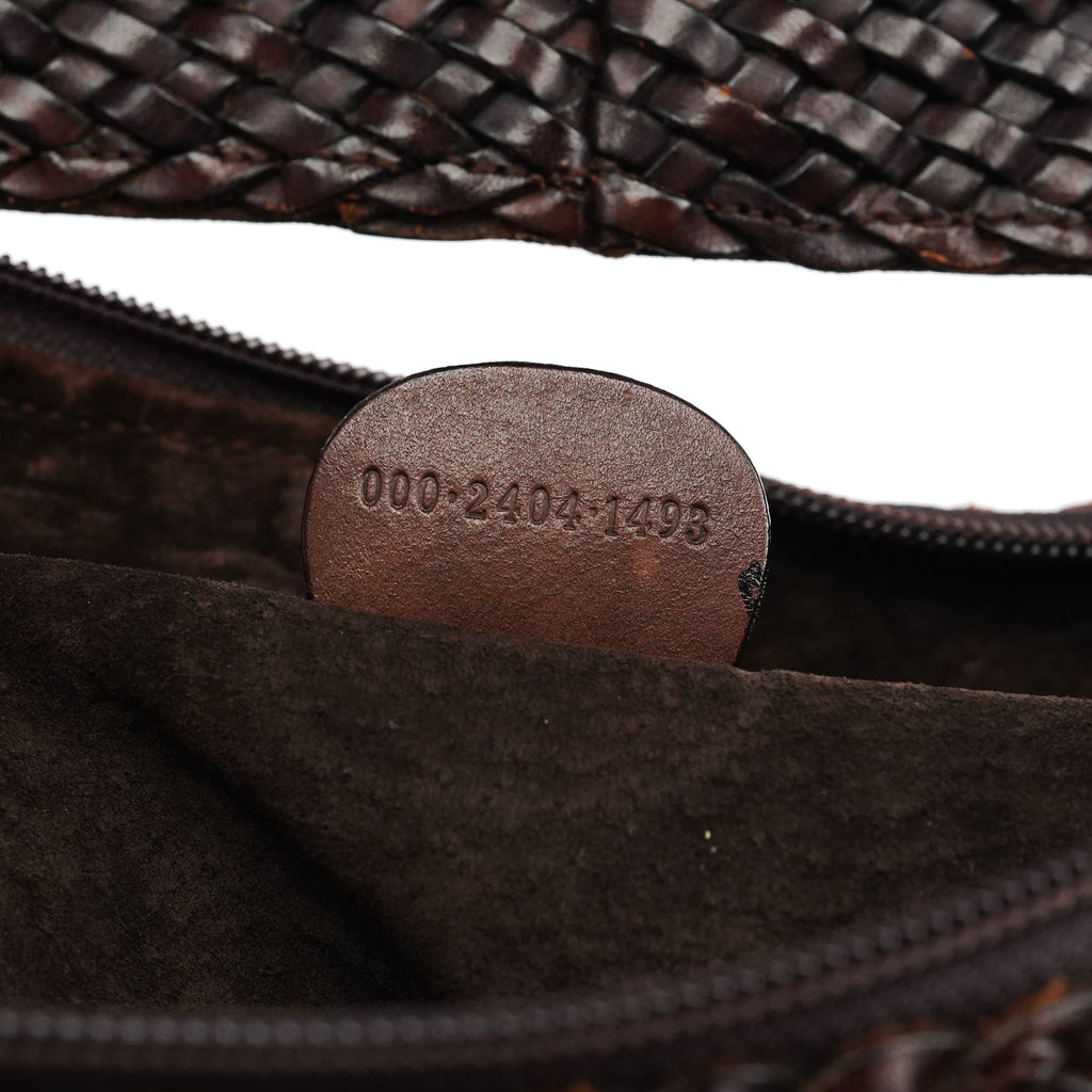 1996 Brown Woven Bamboo Shoulder Bag