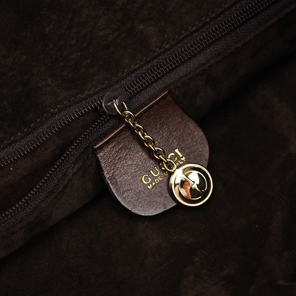 1996 Brown Woven Bamboo Shoulder Bag