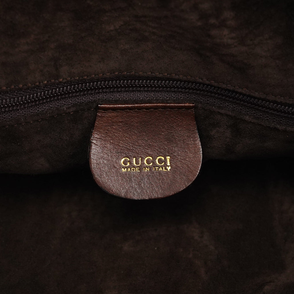 1996 Brown Woven Bamboo Shoulder Bag