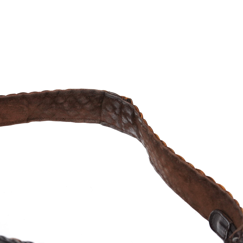 1996 Brown Woven Bamboo Shoulder Bag