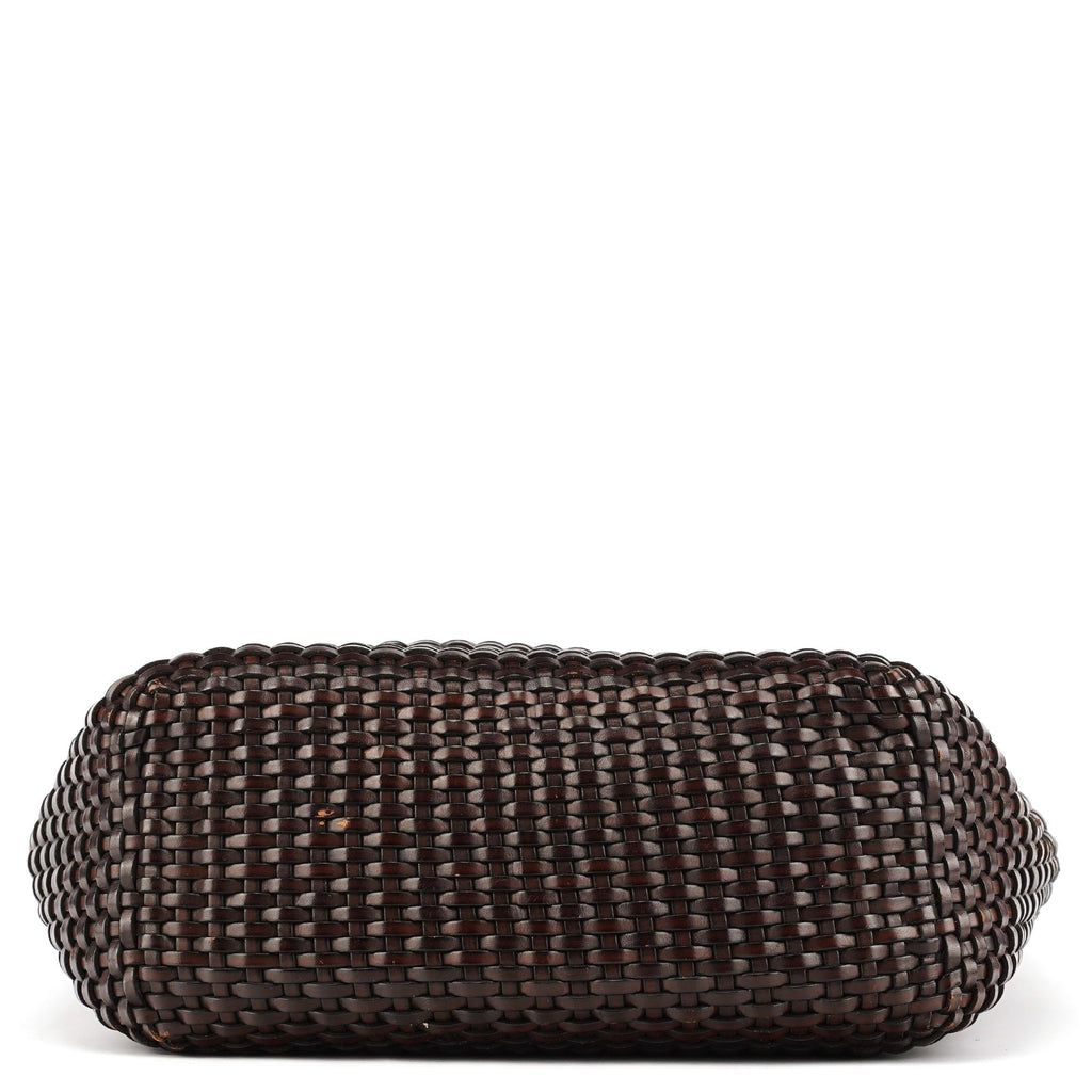 1996 Brown Woven Bamboo Shoulder Bag