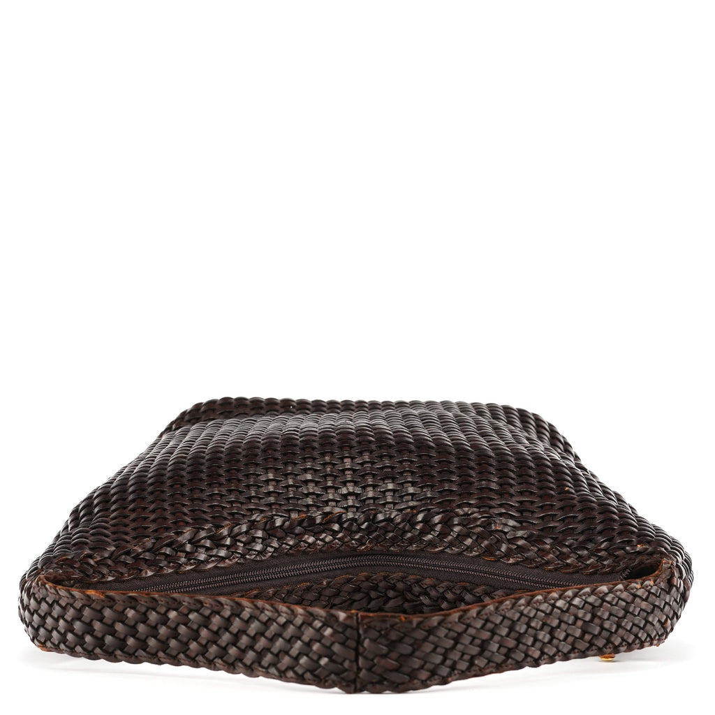 1996 Brown Woven Bamboo Shoulder Bag