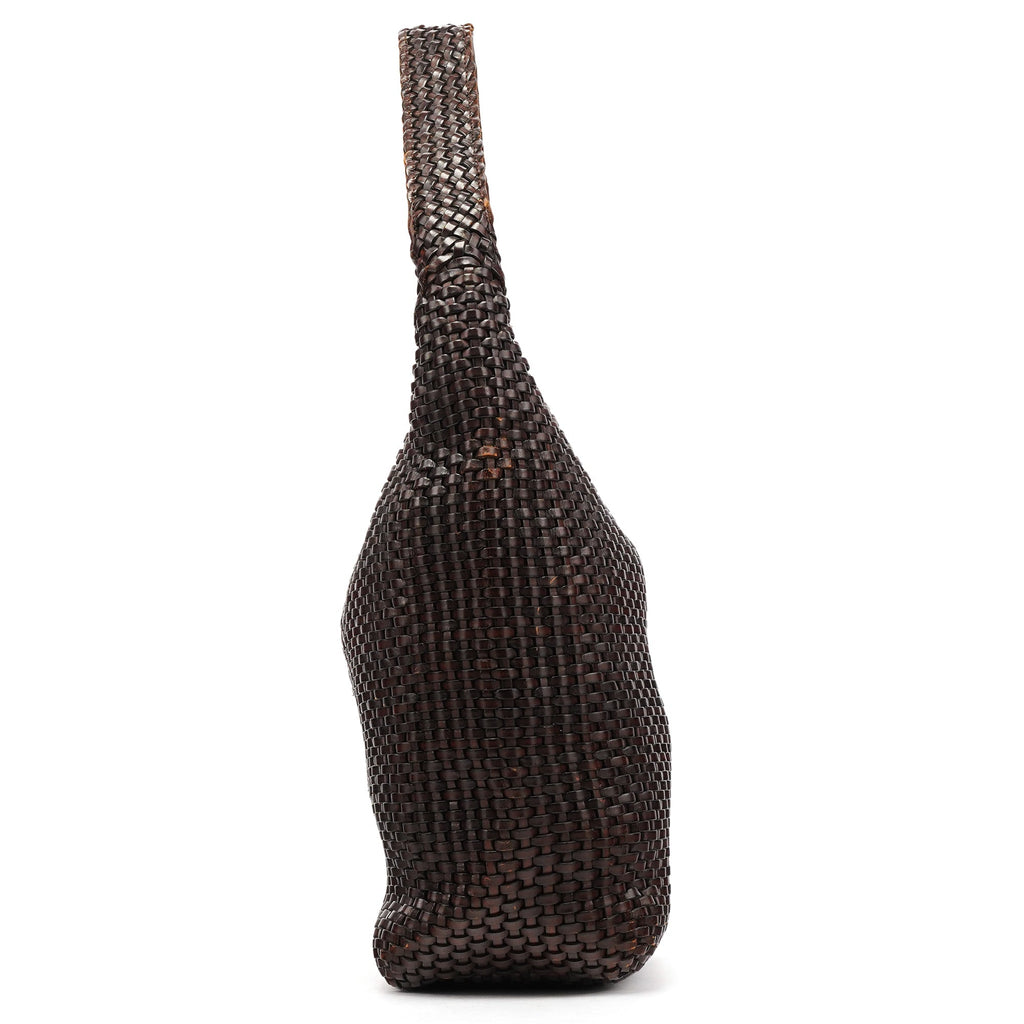 1996 Brown Woven Bamboo Shoulder Bag