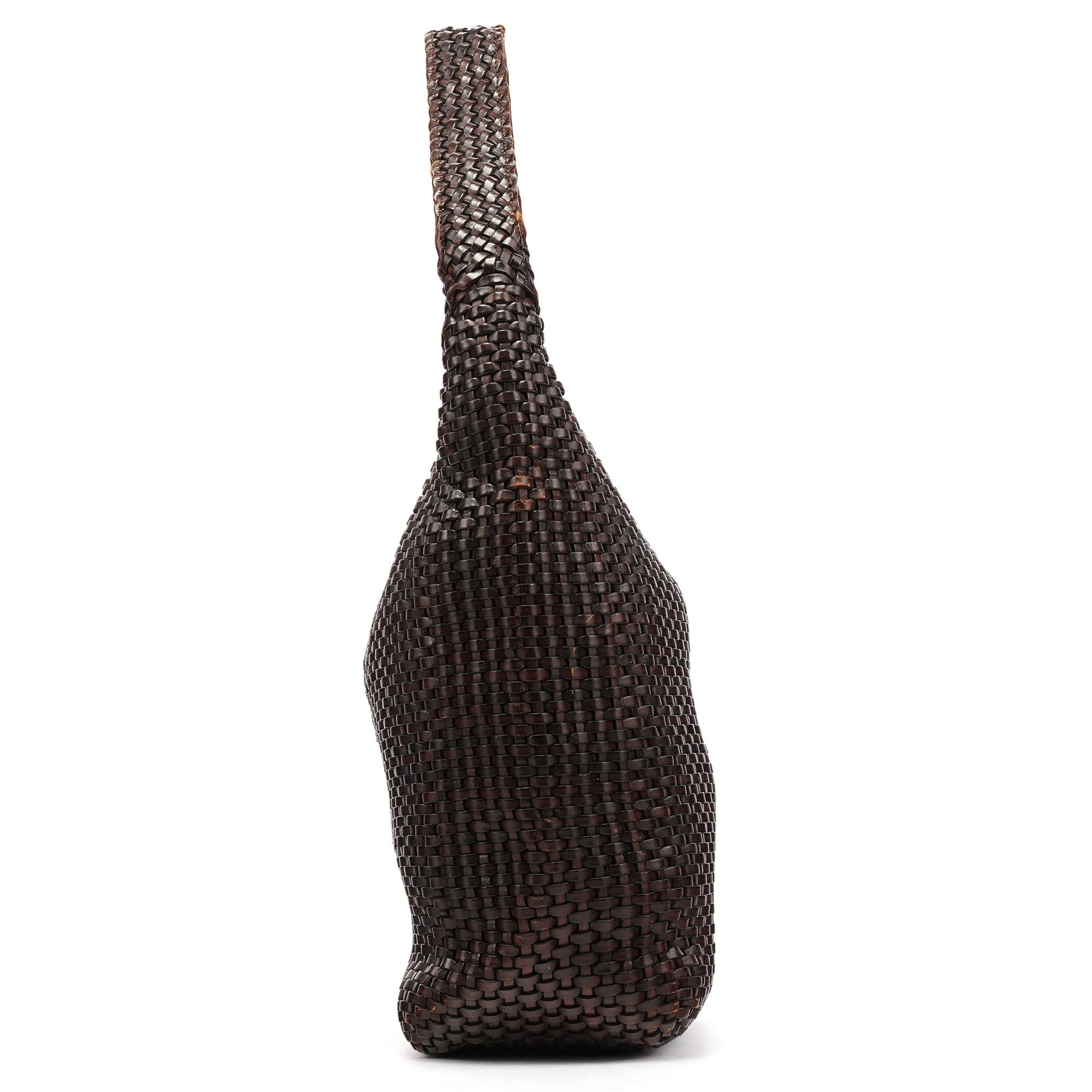 1996 Brown Woven Bamboo Shoulder Bag
