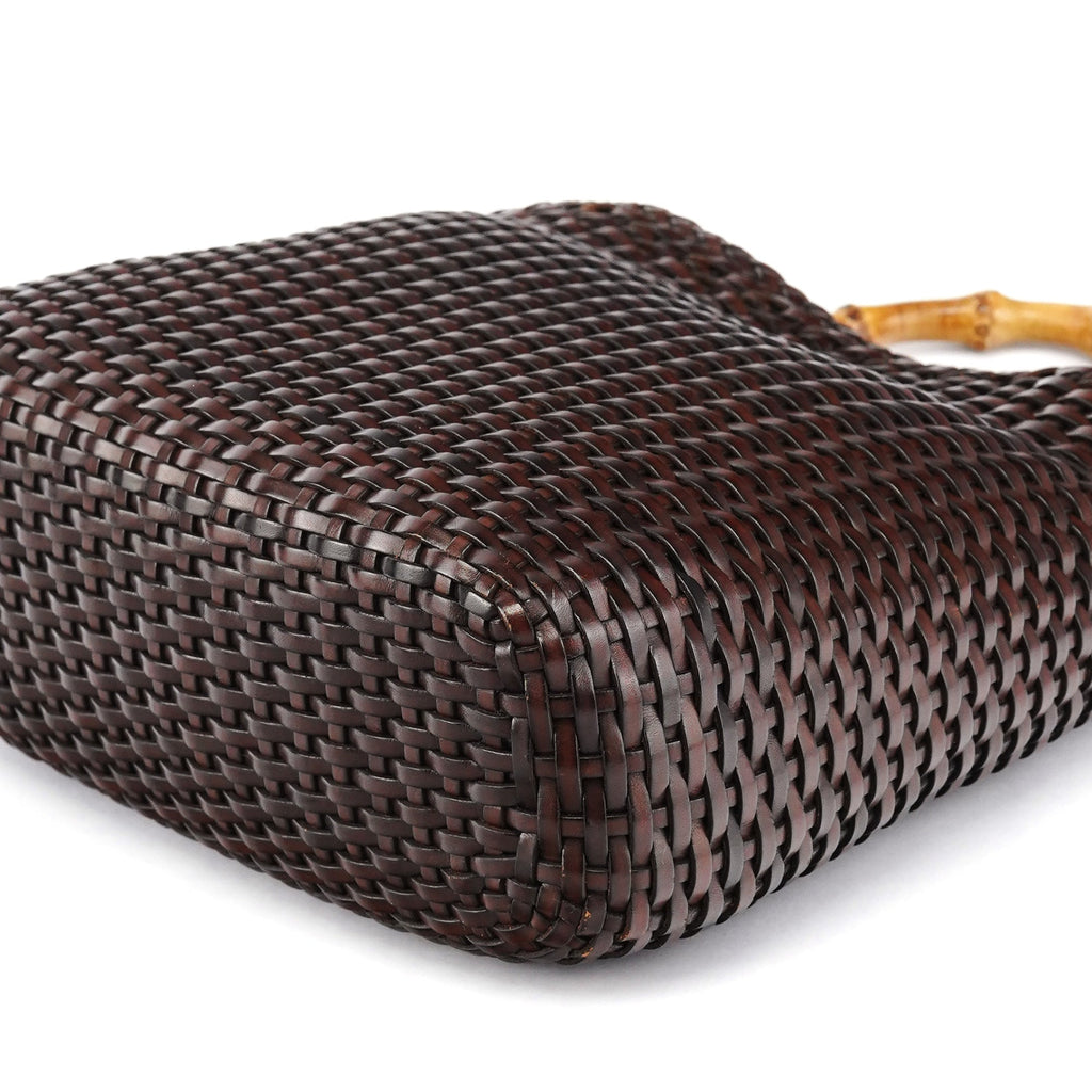1996 Brown Woven Bamboo Shoulder Bag