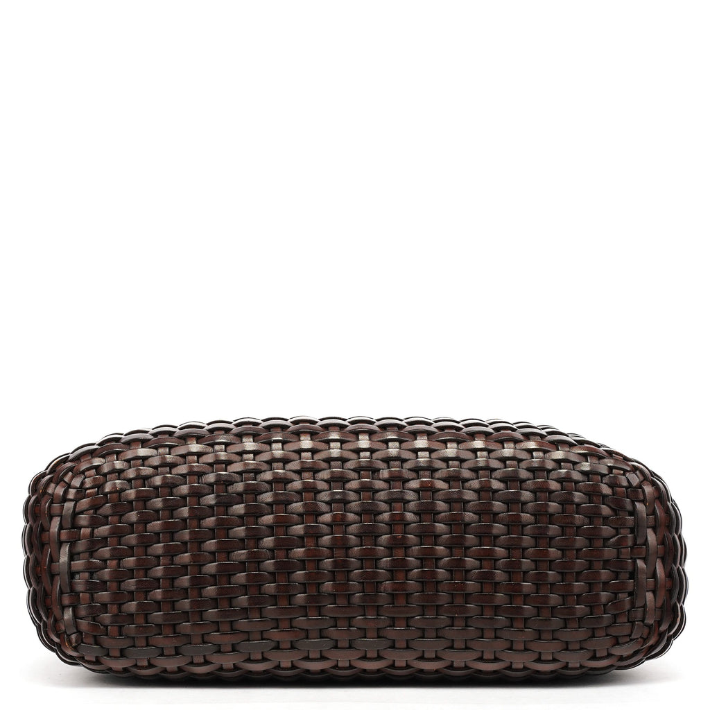 1996 Brown Woven Bamboo Shoulder Bag