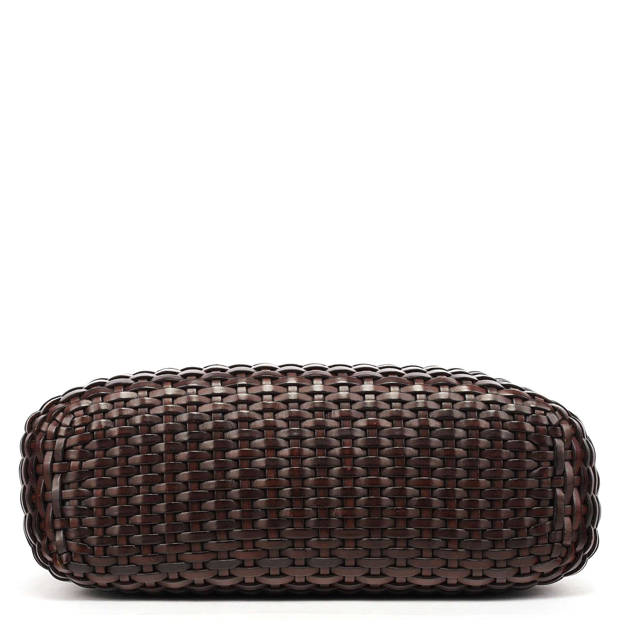1996 Brown Woven Bamboo Shoulder Bag