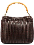 1996 Brown Woven Bamboo Shoulder Bag