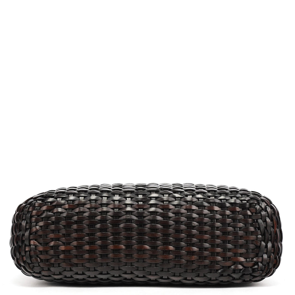 1996 Brown Woven Bamboo Shoulder Bag