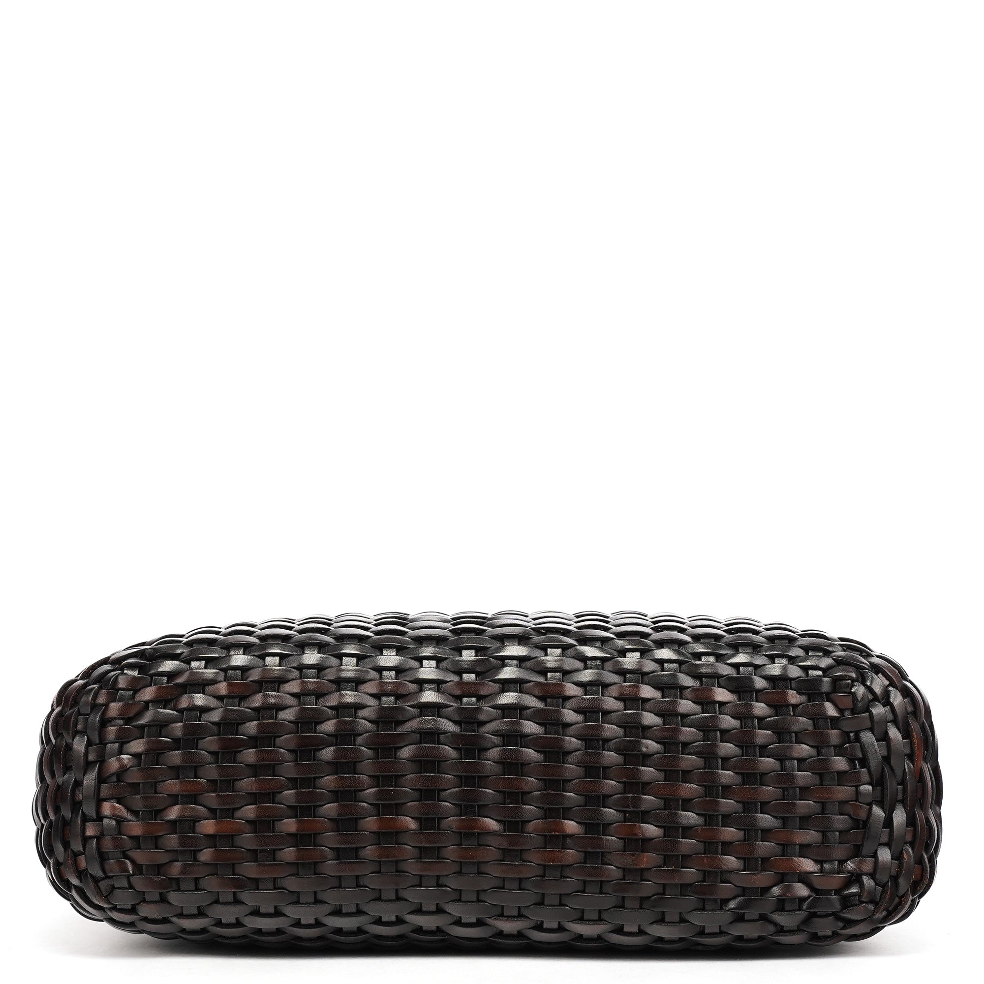 1996 Brown Woven Bamboo Shoulder Bag