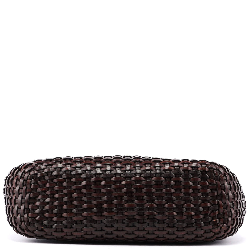 1996 Brown Woven Bamboo Shoulder Bag