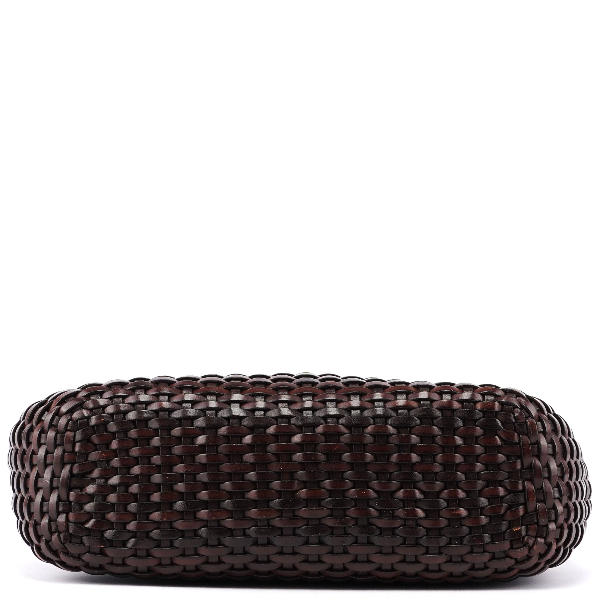 1996 Brown Woven Bamboo Shoulder Bag