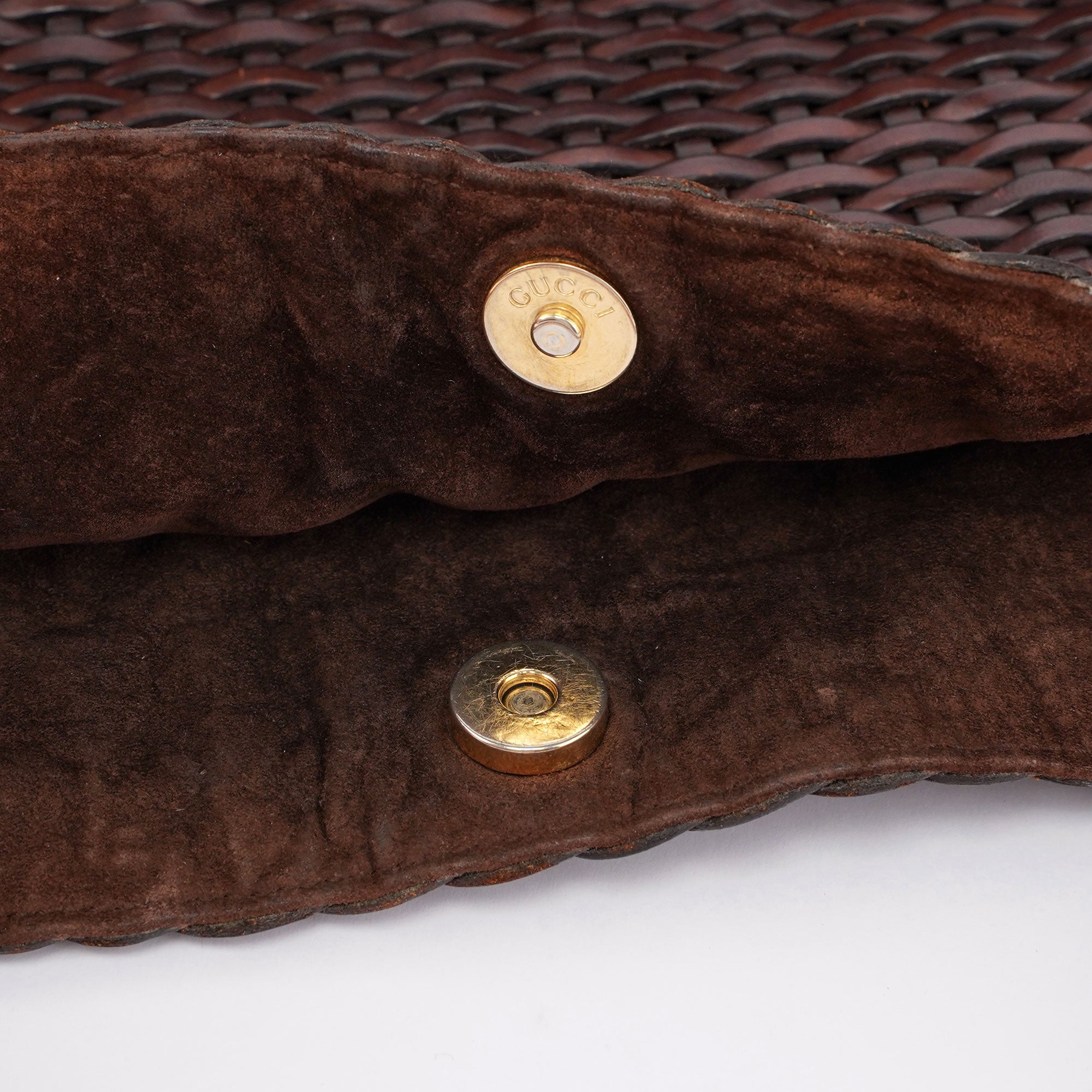 1996 Brown Woven Bamboo Shoulder Bag