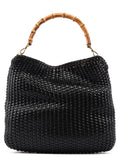 1996 Brown Woven Bamboo Shoulder Bag