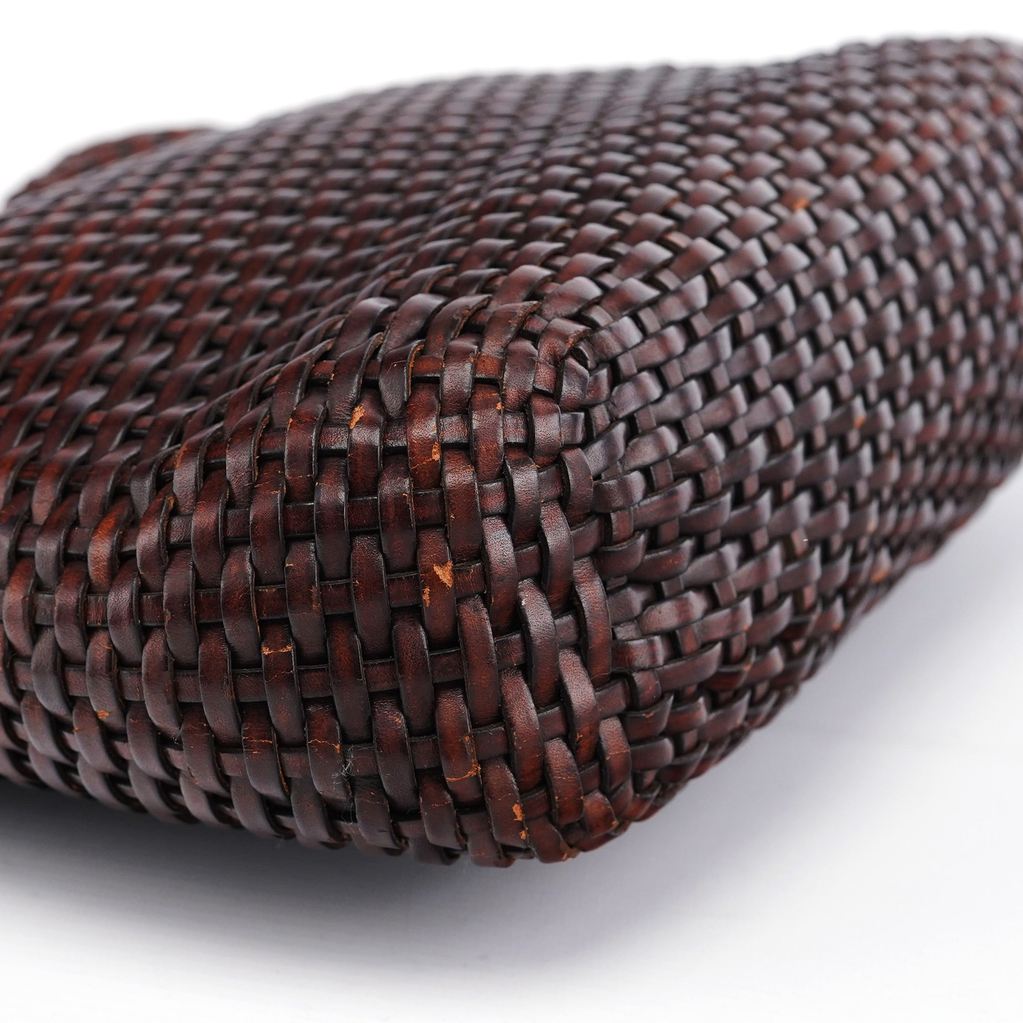 1996 Brown Woven Bamboo Shoulder Bag