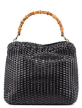 1996 Brown Woven Bamboo Shoulder Bag