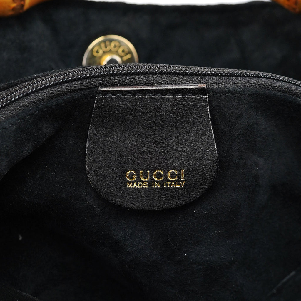 1996 Brown Woven Bamboo Shoulder Bag