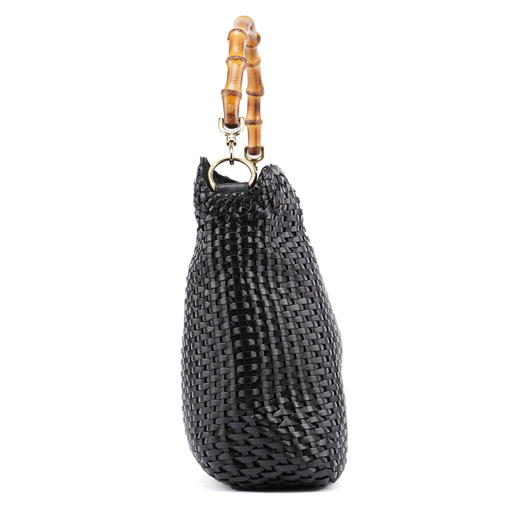 1996 Brown Woven Bamboo Shoulder Bag