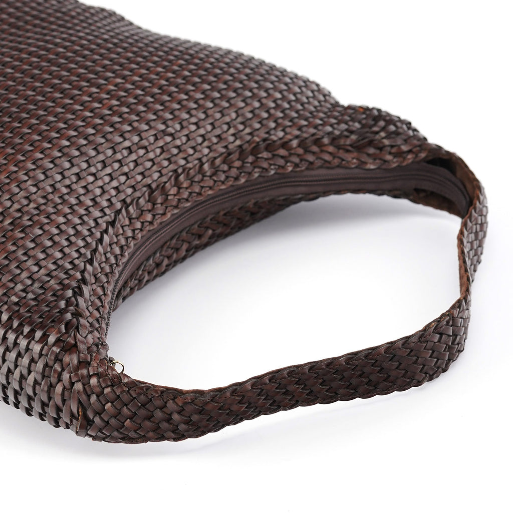 1996 Brown Woven Hobo Shoulder Bag