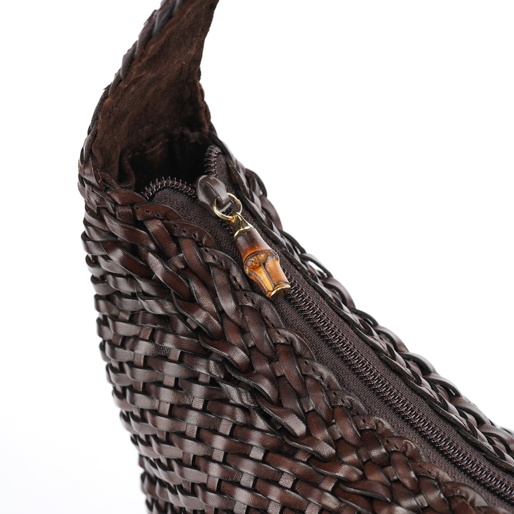 1996 Brown Woven Hobo Shoulder Bag