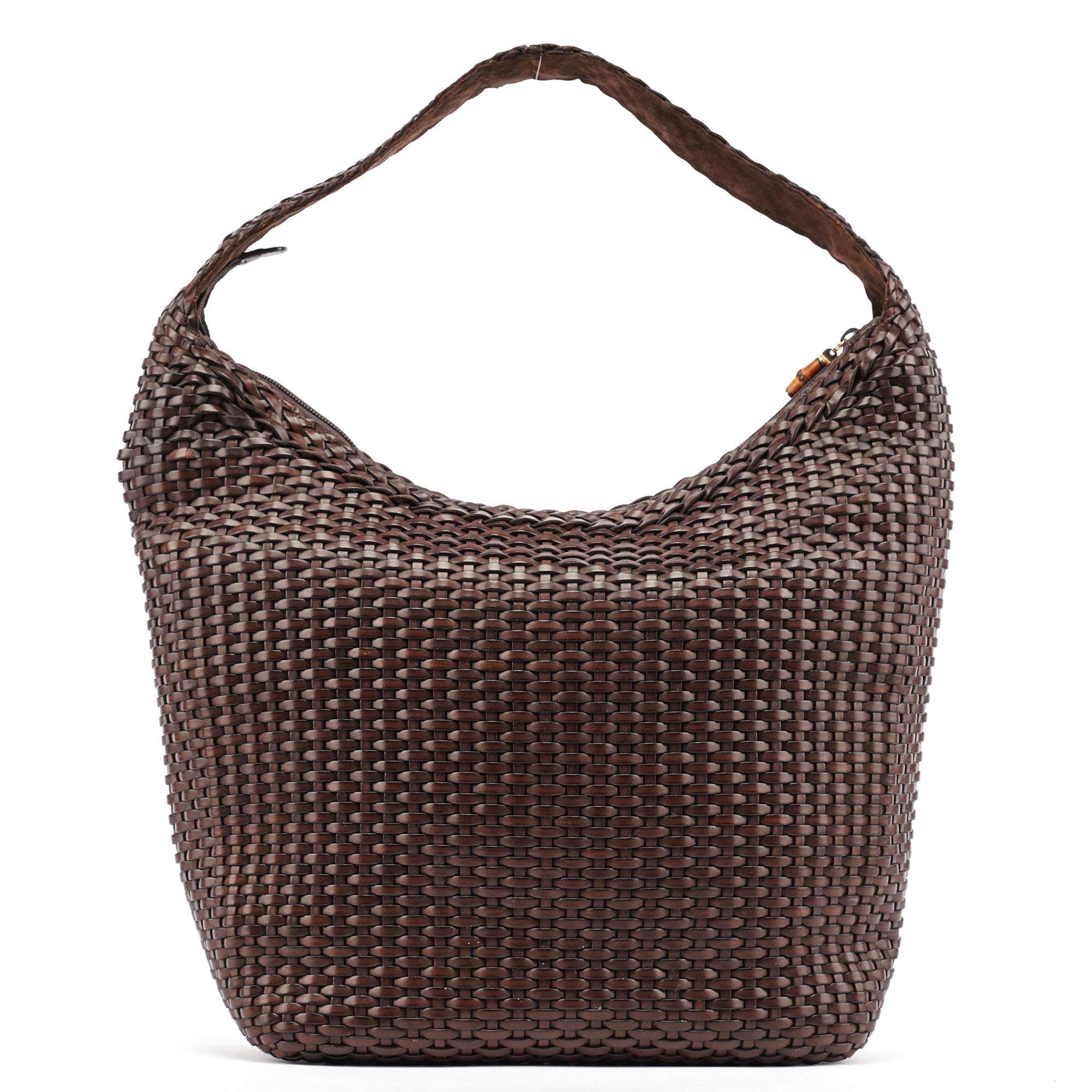 1996 Brown Woven Hobo Shoulder Bag