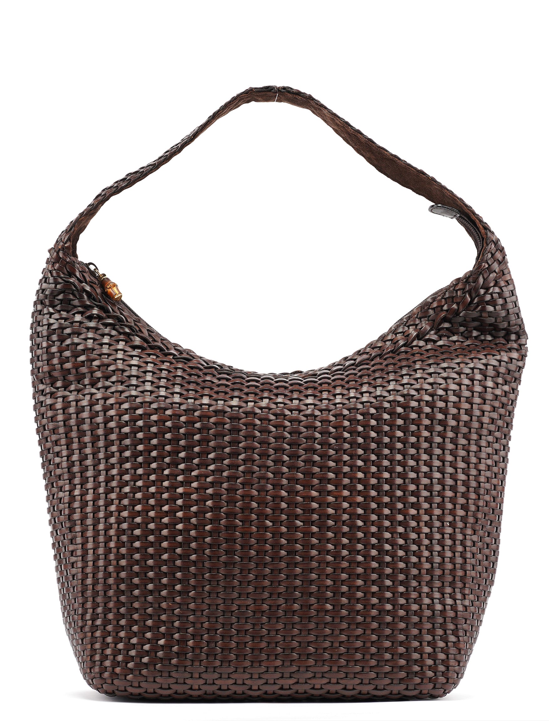 1996 Brown Woven Hobo Shoulder Bag