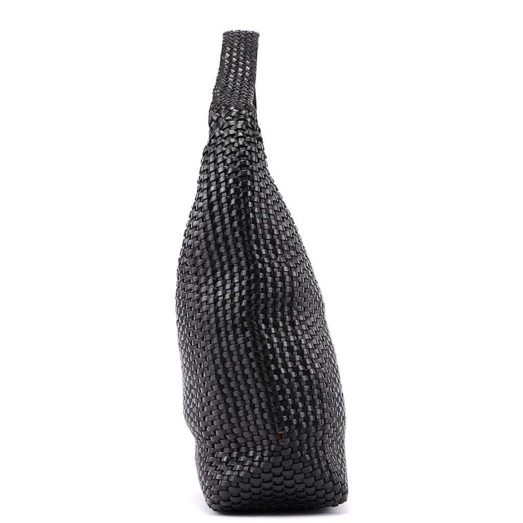1996 Brown Woven Leather Hobo Shoulder Bag