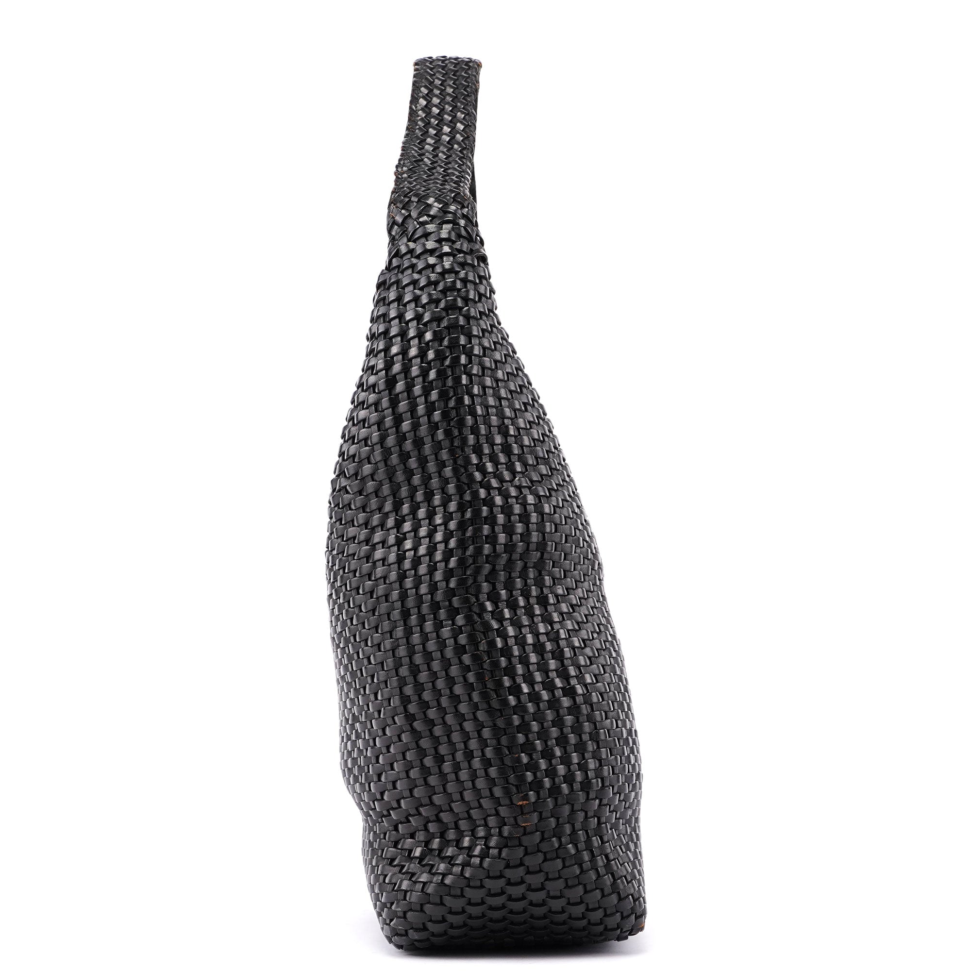 1996 Brown Woven Leather Hobo Shoulder Bag
