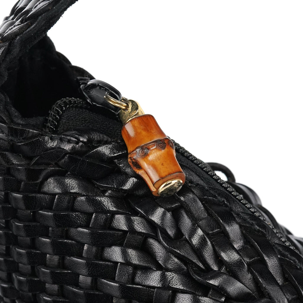 1996 Brown Woven Leather Shoulder Bag