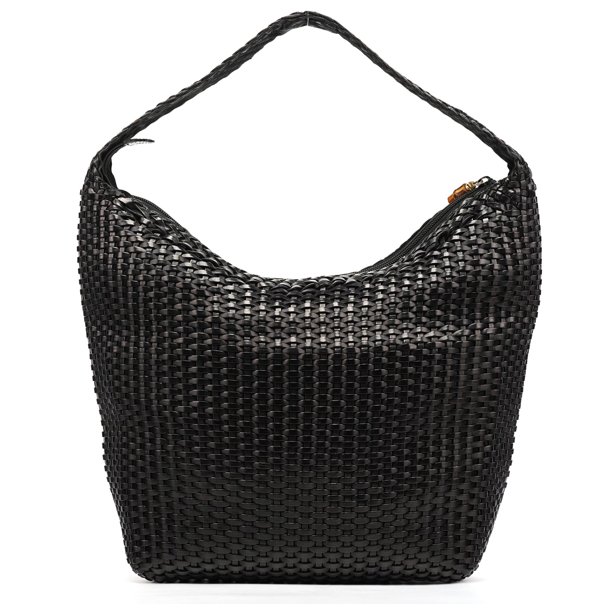 1996 Brown Woven Leather Shoulder Bag