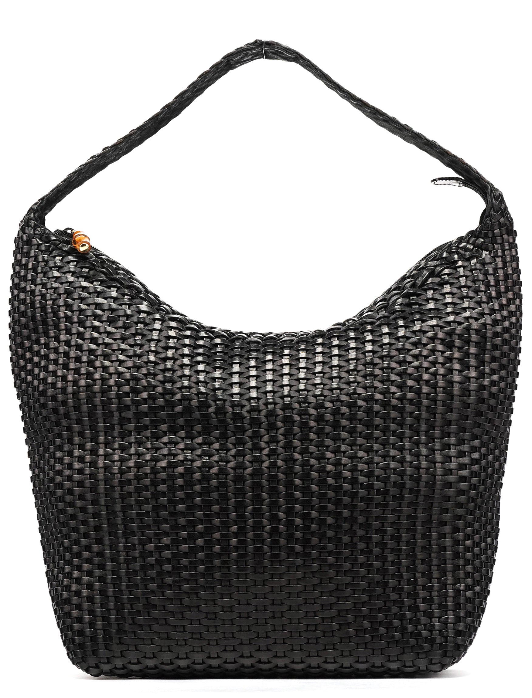 1996 Brown Woven Leather Shoulder Bag