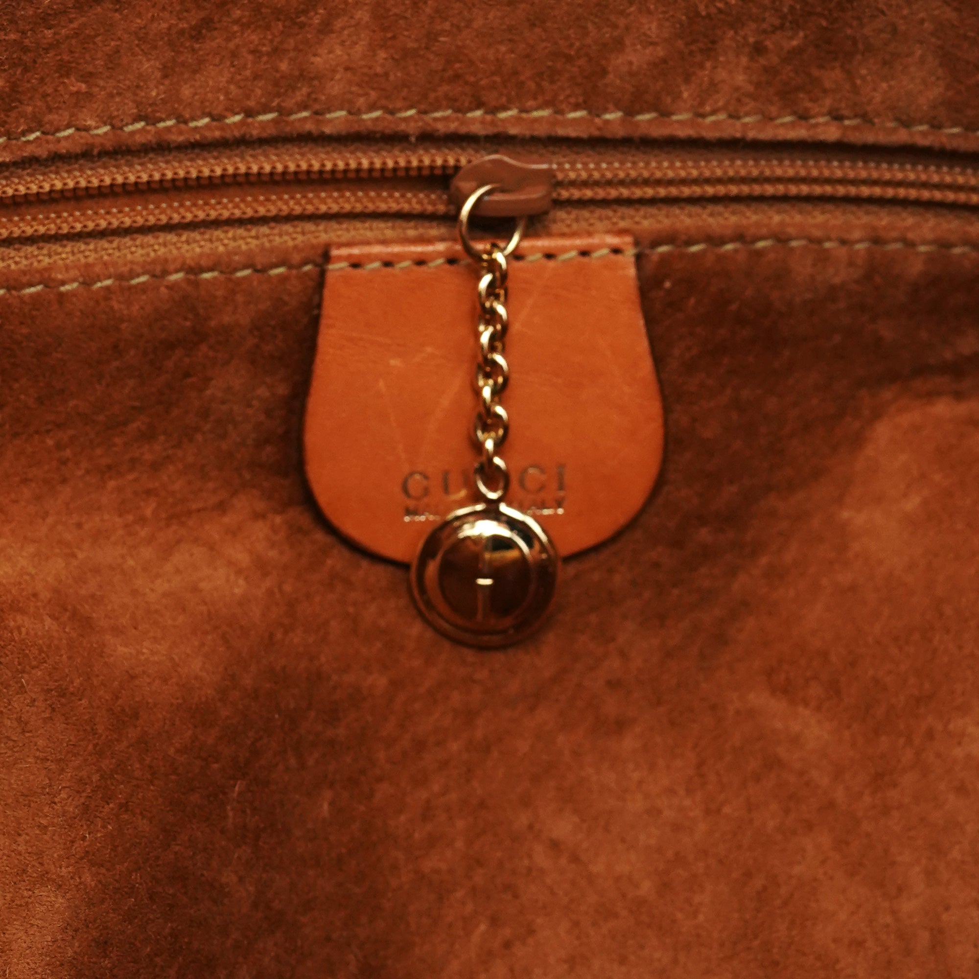 1996 Light Brown Leather Bamboo 2-Way Bag