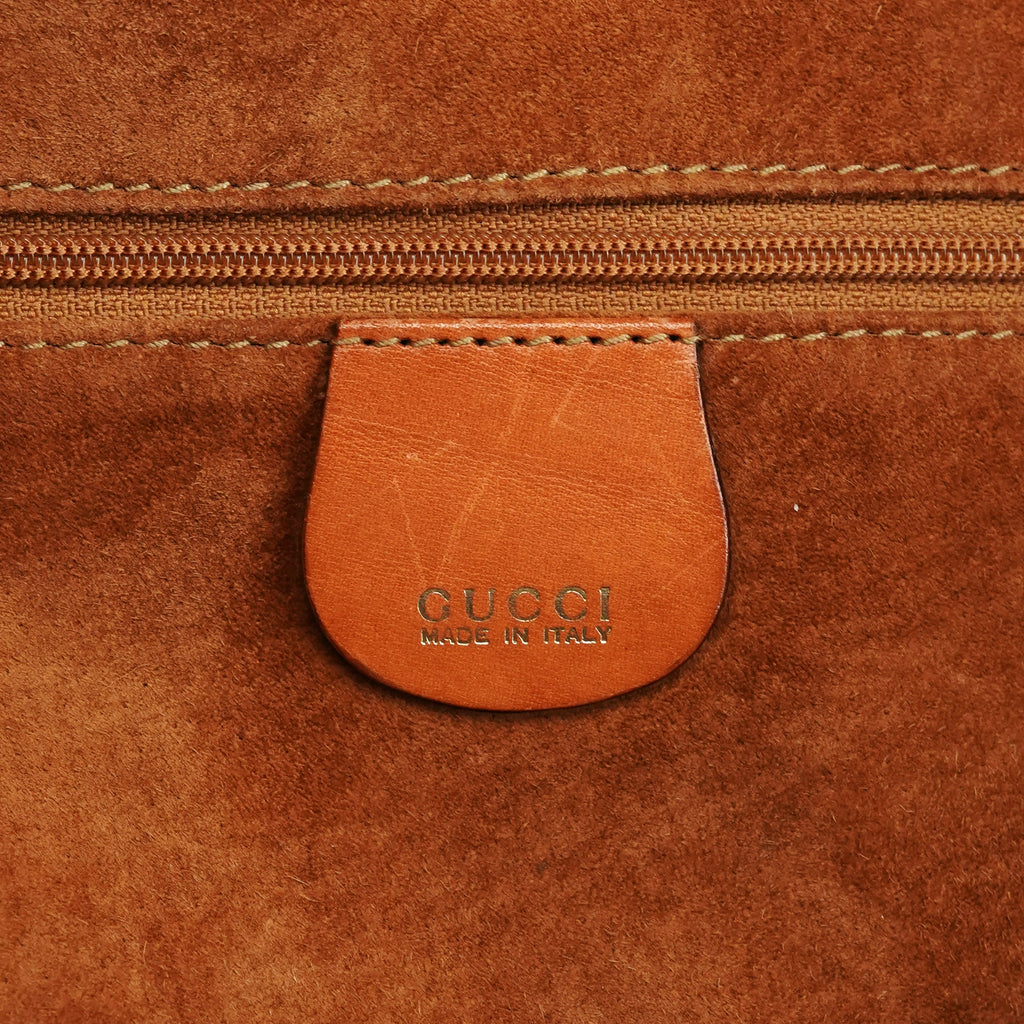 1996 Light Brown Leather Bamboo 2-Way Bag