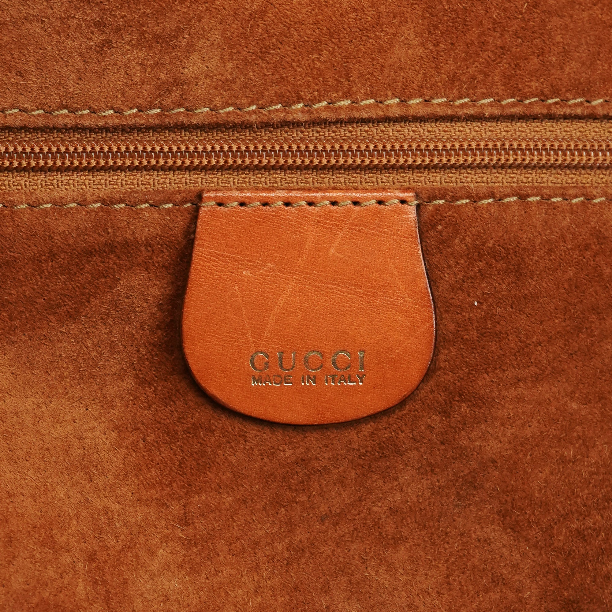 1996 Light Brown Leather Bamboo 2-Way Bag