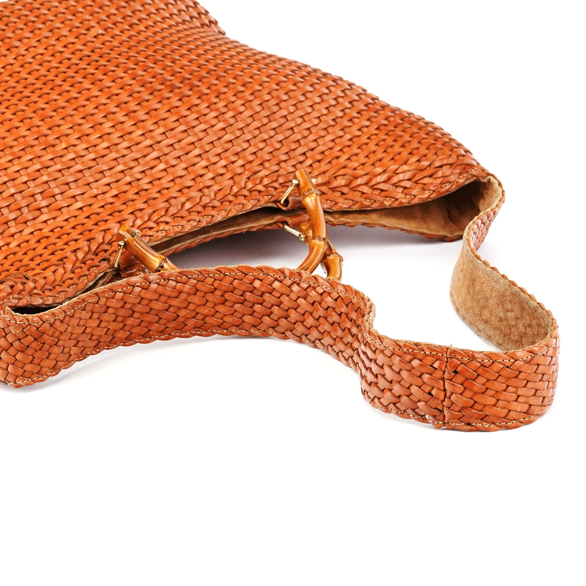 1996 Light Brown Leather Bamboo 2-Way Bag